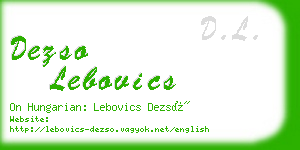 dezso lebovics business card